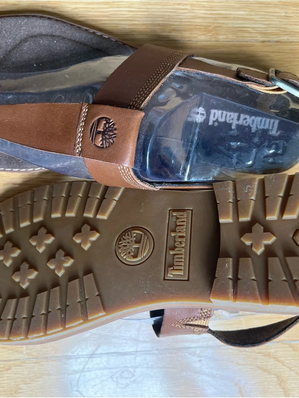 NEW Timberland Women’s Chestnut Brown Leather Thong Sandals